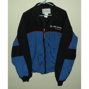 Vtg Polaris The Way Out Snow Check Men’s Large Zipper Ski Coat Jacket Blue Black
